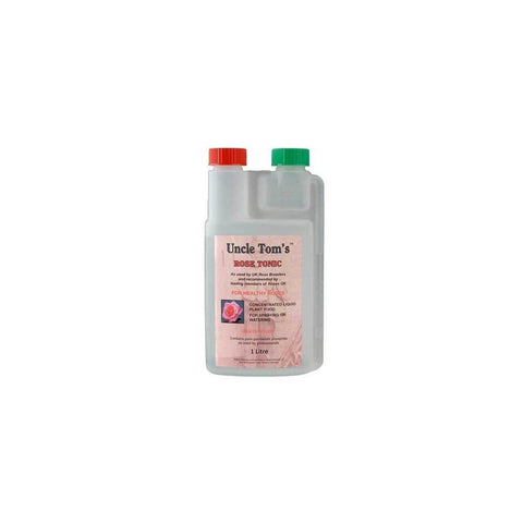 Uncle Tom's ROSE TONIC rose tonic bottle, 1 litre, front label and colored caps