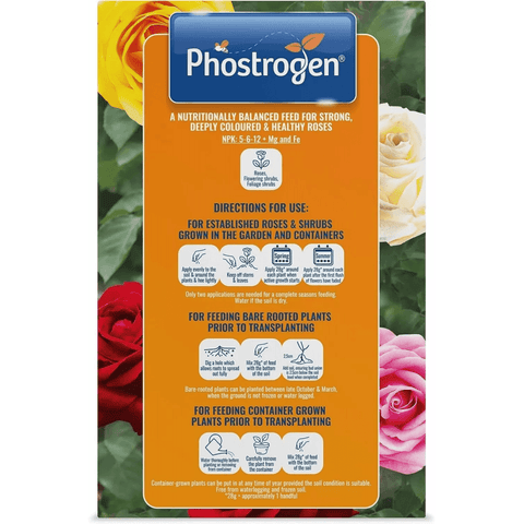Phostrogen Toprose rose & shrub feed back label with NPK and directions