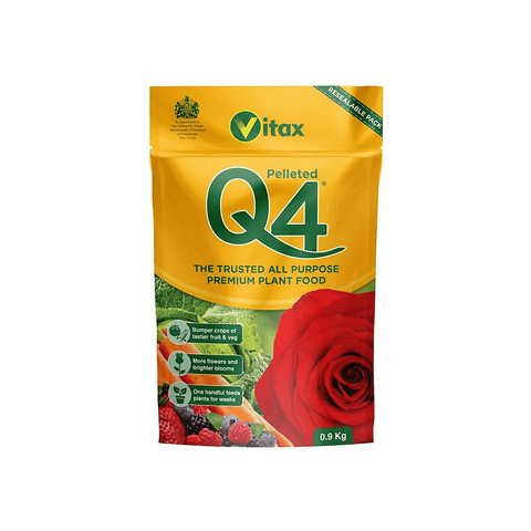 Vitax Q4 all-purpose premium plant food 0.9 kg pelleted pack bag