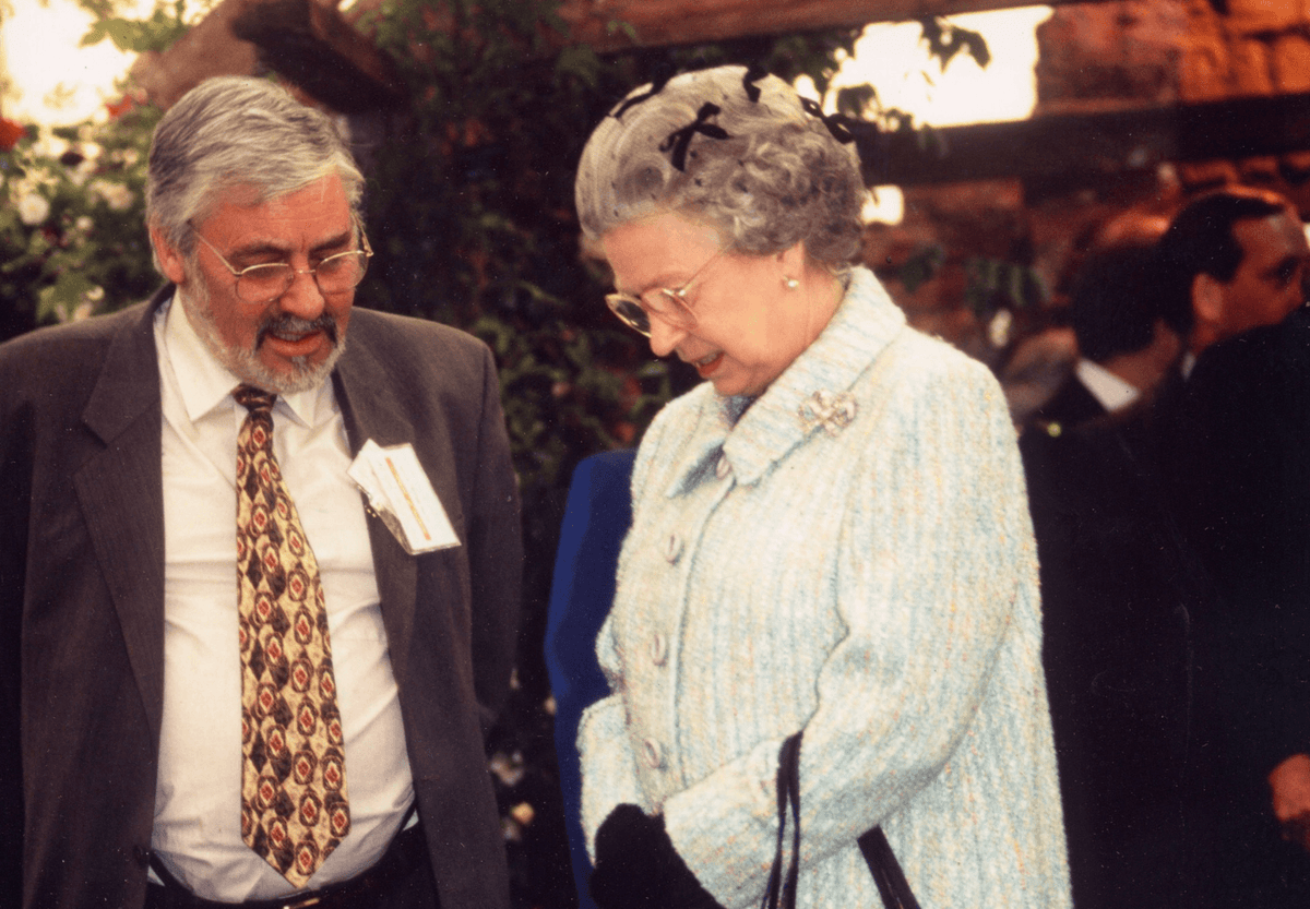 Peter Beales and  Elizabeth II